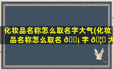 化妆品名称怎么取名字大气(化妆品名称怎么取名 🐡 字 🦊 大气好听)